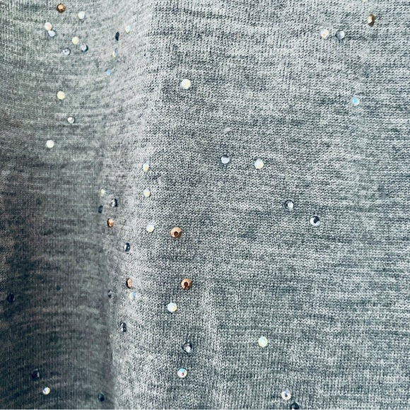 J. Crew Gray Glen Plaid Yoke Jeweled Sweater Wool Large - Picture 6 of 11